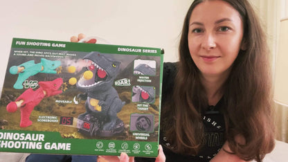 Dinosaur Shooting Toy Set for Kids – Air Pump Foam Bullet Blaster with Moving Dinosaur Targets | Twin Pistol, Family Pack & Launcher Editions | Hand-Eye Coordination | Ages 3-9 Gift