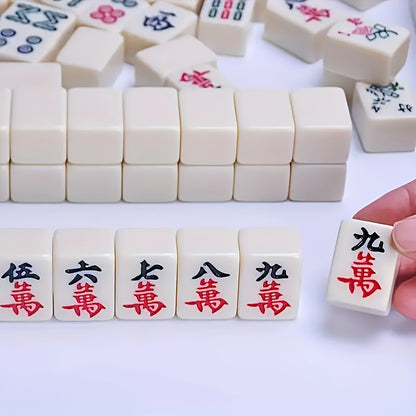 Authentic Mini Mahjong Set - Portable And Compact for Travel, Enhances Logical Thinking, Ideal for Family Fun And On-The-Go Entertainment