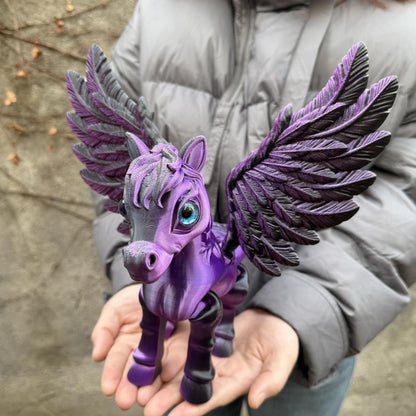 Pegasus Flying Horse Figurine Articulated 3D Printed – Large Poseable Mythology Fantasy Sculpture 10 Color Styles, Movable Joints Desk Decor Unique Gift for Kids Adults Horse Lovers