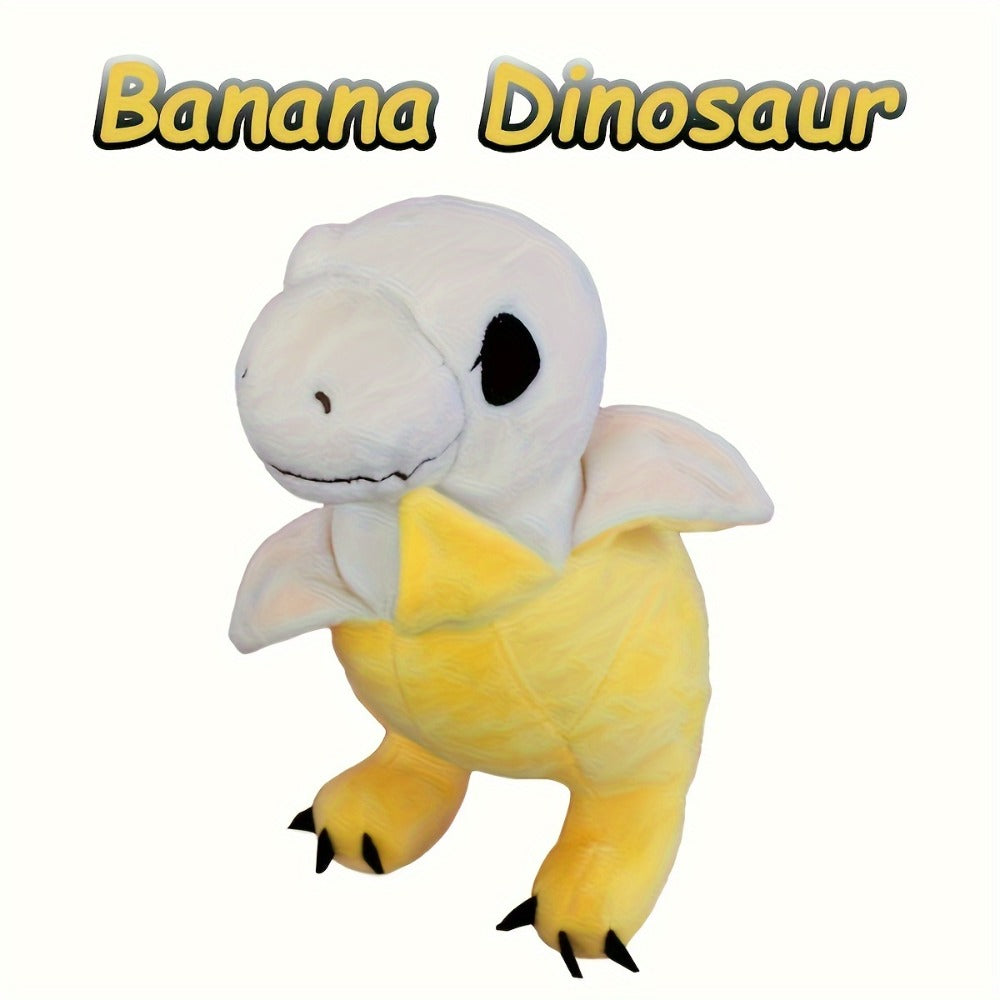 Stuffed Dinosaur Plush Toy Banana Dino 9.5 Inch Kawaii Cartoon T-Rex Soft Plushie Pillow Cute Animal Stuffed Doll Birthday Gift for Kids Girls Boys Room Decor