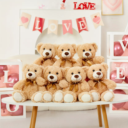 Set of 8 Teddy Bears for Children, 11 Inches Tall, Ideal for Baby Shower Decorations And Gifts, Available in Bulk for Party Favors
