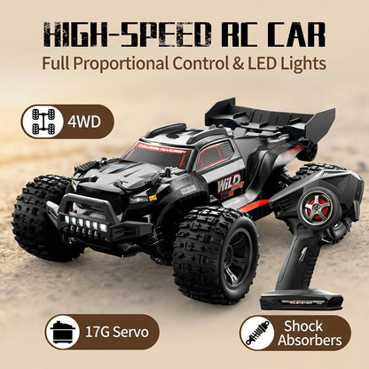 High Speed RC Off-Road Car 70KM/H Brushless Motor 1:14 1:16 Scale – Remote Control Monster Truck with Dual Battery Option, 4WD All-Terrain Vehicle Toy for Boys Kids & Adults, Birthday Gift