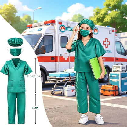 Kids Firefighter, Police, Astronaut, Doctor Cosplay Role Play Toys Costumes Dress Up Clothes Boys Dress Up Costumes For Play Kids Day Christmas Birthday Gift For Boys Girls Age 3-6 Years