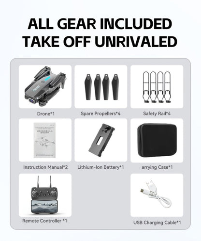 Foldable HD Camera Drone with Free Storage Bag & USB-C Charging – 3D Flips, Beginner-Friendly Aerial Photography Quadcopter for Vlogging, Outdoor Flying, Single or Dual Camera Options