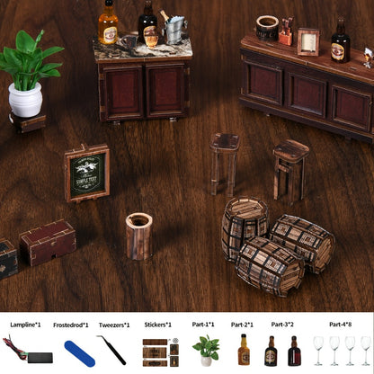 Miniature Book Nook Kit Corner Lounge – DIY 3D Wooden Bookshelf Insert, Cozy Reading Nook Dollhouse Craft for Adults & Teens, Handmade Bookend Home Decor, Unique Birthday Christmas Gift for Book Lovers