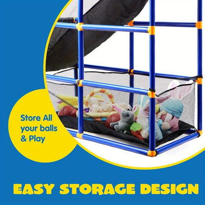 Kids Adjustable Basketball Hoop Set Arcade-Style Stand 4 Balls Air Pump 55 Inch Height Indoor Outdoor Sport Play Birthday Christmas Gift Boys Girls Ages 3+ Multicolor Red Blue