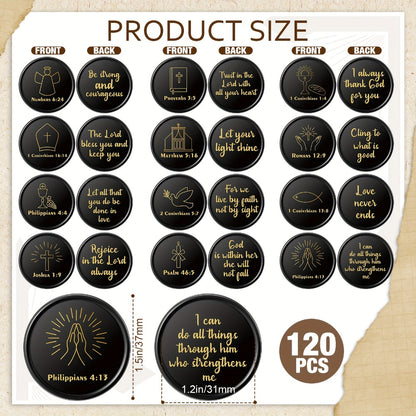 Bible Verse Coins Bulk 120 Pack – Christian Gift Tokens with Motivational Scripture Quotes for Church, Sunday School, VBS Prizes & Religious Party Favors