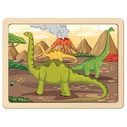 Wooden Dinosaur Puzzle Set for Kids Ages 3-8 – 4-in-1 Jigsaw Puzzles with 24 Pieces, Colorful Preschool Educational Toy for Boys & Girls, Fun Birthday Christmas Gift for Toddlers & Children