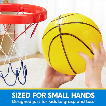 Kids Mini Basketballs Set of 6 – 5-Inch Rubber Basketballs with Hand Pump, Perfect for Mini Hoops, Pool Games & Party Favors | Ages 3+ | Easter Basket Fillers & Birthday Gift