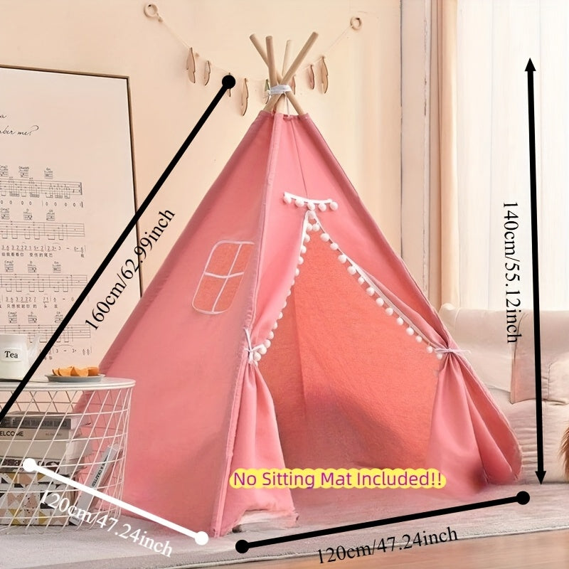 Teepee Tent, Indoor/Outdoor Play Tent Suitable for Nordic Conical Family Princess Small House, Washable Tent for Birthdays And Holidays, Christmas And Halloween (Without Padding)