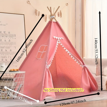 Teepee Tent, Indoor/Outdoor Play Tent Suitable for Nordic Conical Family Princess Small House, Washable Tent for Birthdays And Holidays, Christmas And Halloween (Without Padding)