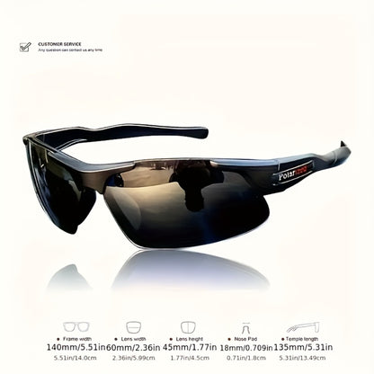 Men's Polarized Sunglasses 3 Pack - Half Frame Anti-Glare Driving Glasses, Wide Frame Lightweight UV400 Fashion Eyewear for Men, Set of 3