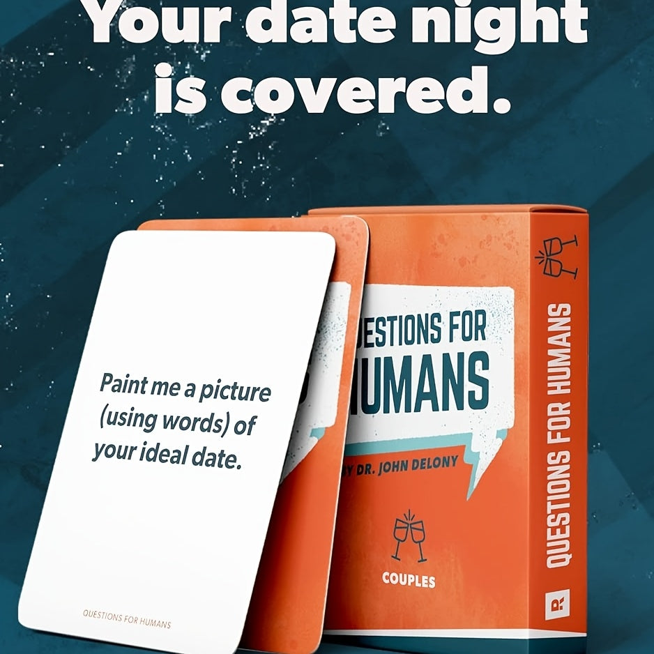 Questions for Humans Couples Cards - Trust & Intimacy Building Game for Relationship Building, Conversation Starter Cards for Couples, Fun Date Nights & Relationship Activities, Interactive Card Game | Durable Card Stock, Card Games for Couples