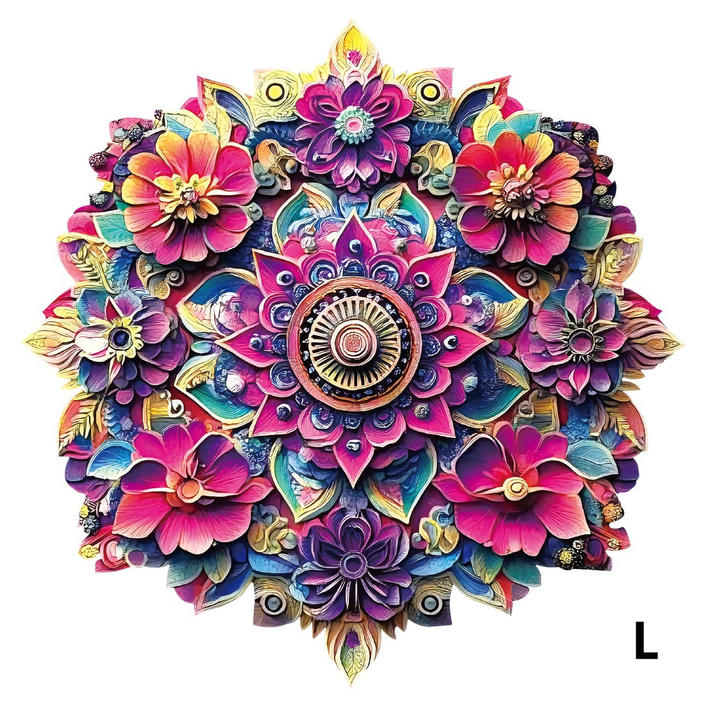 Mandala Wooden Puzzle, Exquisite Boxed Wooden Puzzle, Unique Irregular Shaped Animal Puzzle, Perfect Birthday And Christmas Gift, Active Brain Exercises Focus, Decorative Art Painting