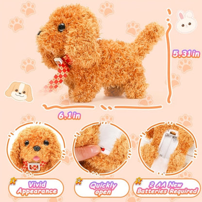 2026 New White, Brown And Teddy Electric Toy Robot Dog with Exquisite Gift Box, Can Walk, Wag Its Tail, Bark, Cute Pet, A Heartwarming Choice for Birthdays And Other Festival Gifts