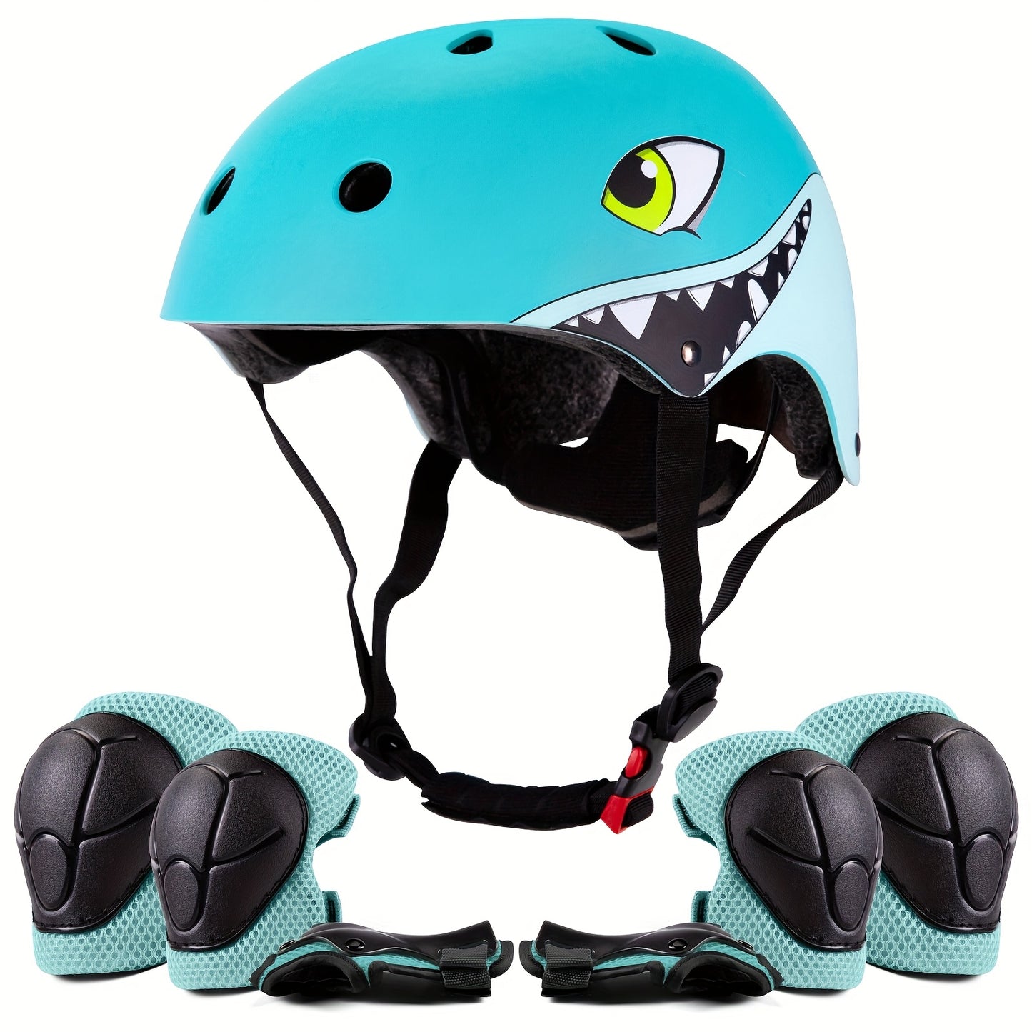 Kids Bike Helmet Set, Adjustable Helmet for Ages 5+ Boys Girls, Toddler Helmet Pad Set with Knee And Elbow Pads for Bike And More Sports