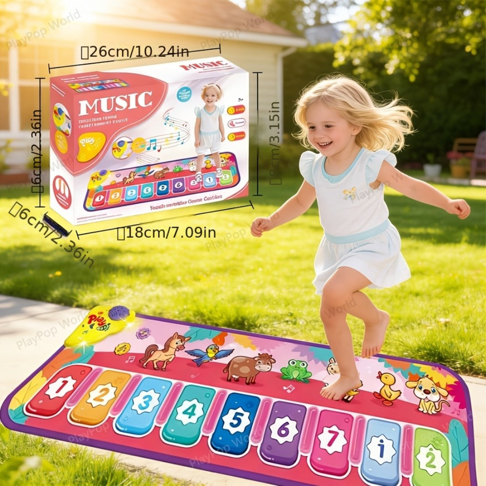 Children's Electronic Toy Farm Animal Piano Mat, Kids' Musical Carpet Play Mat, Children's Sensory Educational Learning Dance Keyboard Touch Blanket, Easter, Christmas, Birthday Gift, Suitable for 0+ Girls and Boys | Indoor/Outdoor Toy