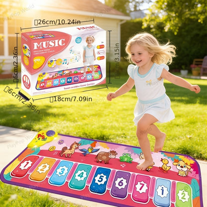Children's Electronic Toy Farm Animal Piano Mat, Kids' Musical Carpet Play Mat, Children's Sensory Educational Learning Dance Keyboard Touch Blanket, Easter, Christmas, Birthday Gift, Suitable for 0+ Girls and Boys | Indoor/Outdoor Toy