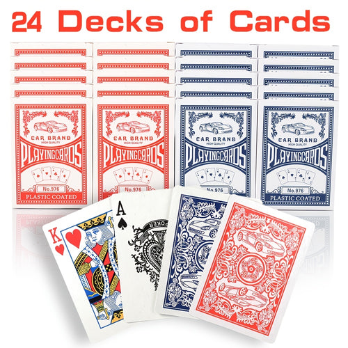 2026 World Cup Match Day Playing Cards - 24 Decks Of Premium Playing Cards, Standard Size (2.5" X 3.5"), Durable Coated Cardstock In Blue & Red, Car Design For Family Games, Parties, And Christmas Fun, Christmas Card Game For All Football Fans, Fan Gear
