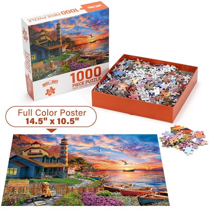3 Pack 1000 Pieces Jigsaw Puzzles for Adults, Gift for Christmas Birthdays, DIY Brain Teaser Gift for Adults & Family Interactive Fun