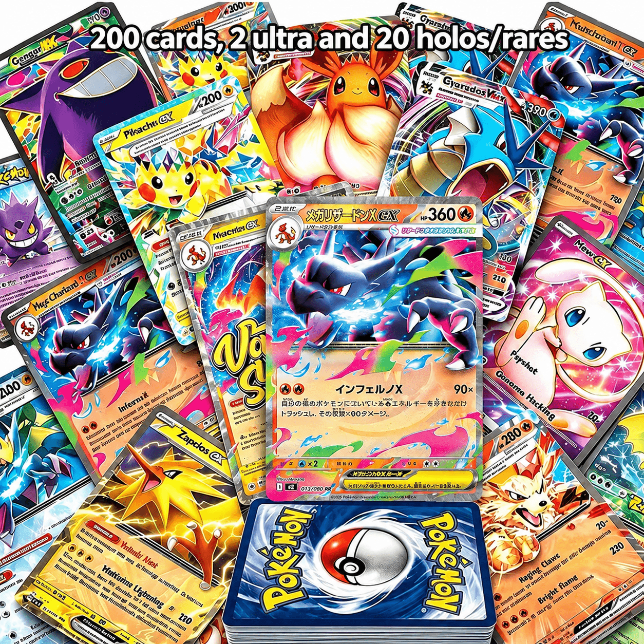 POKEMON Deluxe Rare Pokemon Card Bundle, Over 100 Authentic TCG Cards, 1X Confirmed Ultra/Double Rare Pull, 10X Holo Rare & Reverse Holo Cards Included, Great Gift Set for Fans