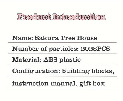 2028/1020pcs Tree House, Cherry Blossom, Eternal DIY Home Desk Decoration, Suitable for Boys And Girls, Mini Building Blocks, Assembly Set, Relax Toy, Children's Day Gift, Collectible Model Set, Living Room Decoration Building Blocks