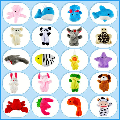 20 Set/40pcs Finger Puppets with Eggs Prefilled Egg with Cartoon Animal Puppets Toys Back to School Soft Plush Dolls Props for Party Basket Stuffers (Cute Style)