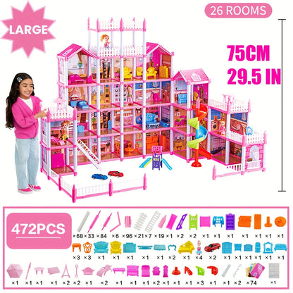 Room 10/11/14/15/20/22/26/27 Mini Doll House Doll House Princess Castle Toy Furniture Additions, Doll Villa, Logical Thinking, Princess Christmas Birthday Gifts Toys for 3+ Year Old Girls