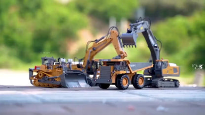 RC Excavator Toy Set for Kids – Remote Control Construction Vehicles with Metal Shovel, LED Lights & 1200mAh Battery, Boys Gift Ages 6+