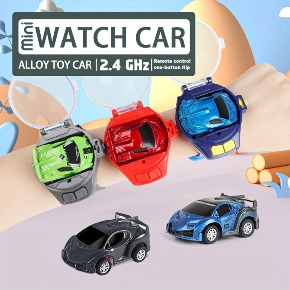 Alloy Metal Sports RC Car for Kids with Flashing Lights 2.4GHz USB Rechargeable Remote Control Toy – Push Button Control Gift for Boys Girls (Red)