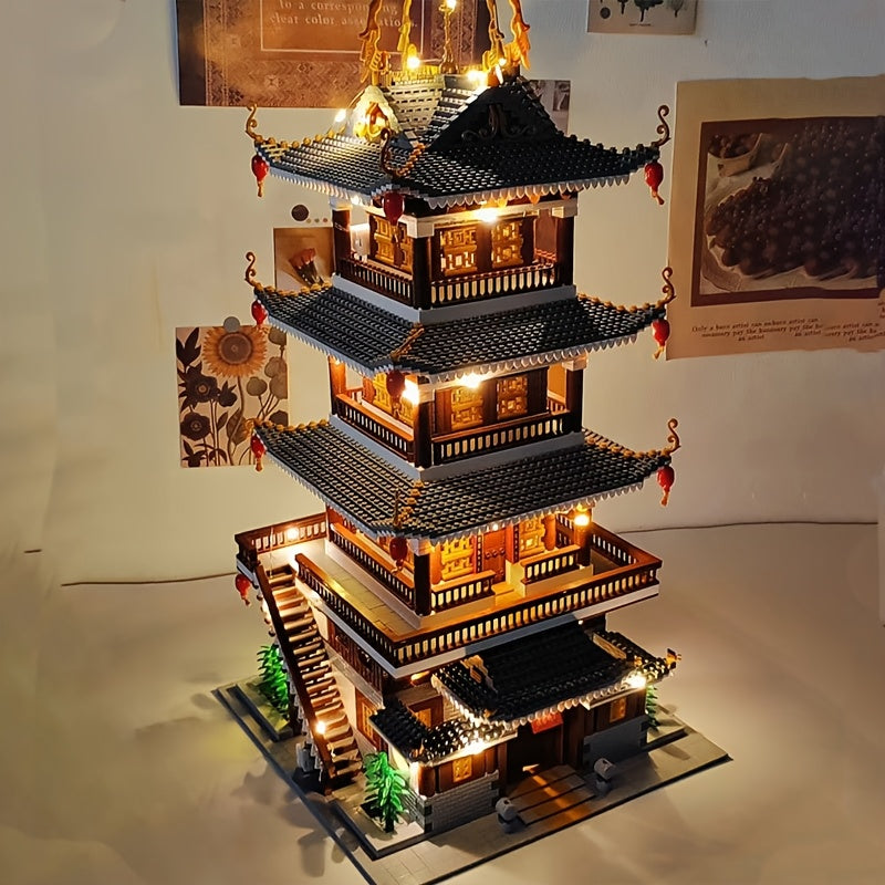 Ancient Chinese Palace Building Blocks Set 6134 Pcs – Heavenly Fairy Mirror Architecture Mini Brick Model, Expert-Level Display Kit for Adults, Home Decor Christmas New Year Gift