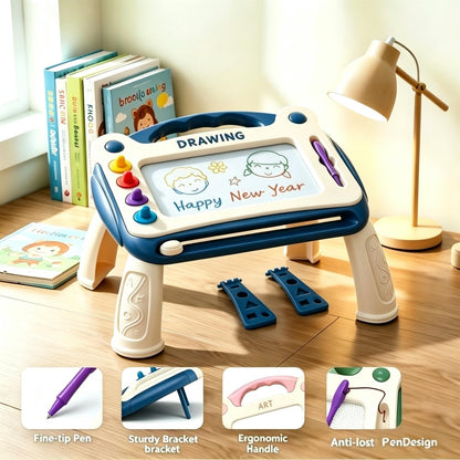 Kids Magnetic Drawing Board 3-in-1 Doodle Kit – Reusable Erasable Toddler Art Toy with Stamps, Pen & Stand | STEM Learning Gift for Boys Girls Ages 3-8 Birthday Christmas Easter