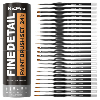Miniature Paint Brush Set 16 & 24 Pcs – Professional Fine Detail Painting Kit with Brush Holder & Carry Bag | Acrylic Watercolor Oil Warhammer DnD Model Brushes | Gift for Artists Hobbyists Ages 14+