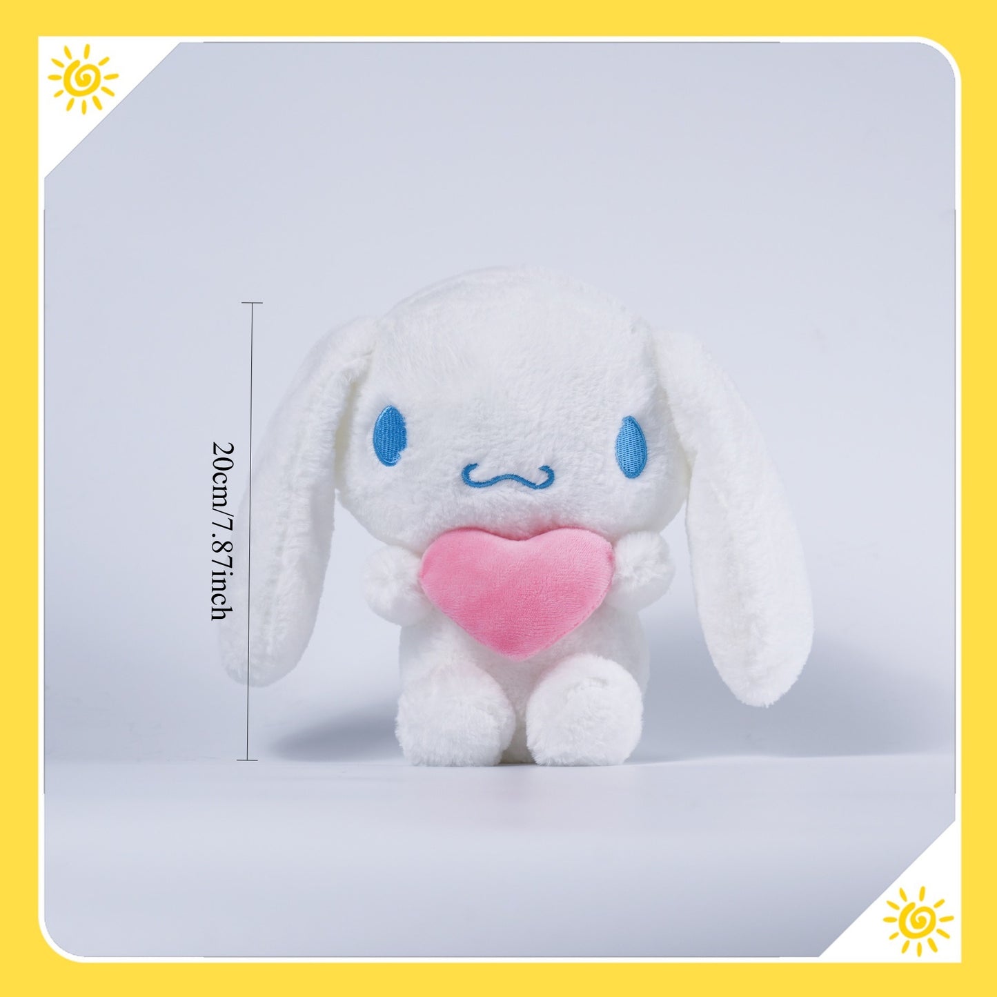 (Licensed) Sanrio 5pcs Set: Adorable Hello Kitty, Kuromi, Melody, and Gudetama Plushies Holding Hearts Perfect for Birthday Gifts, Holiday Surprises, Christmas, Thanksgiving, and Atmospheric Decora