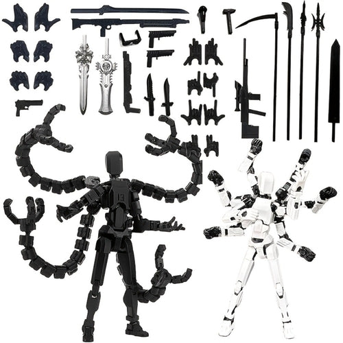 3D Printed Action Figure Set 2pcs T13 – 5.5 Inch Assembled Collectible Desktop Ornament Toy Figures for Game Enthusiasts, Shelf Decor & Gift, Multiple Color Options