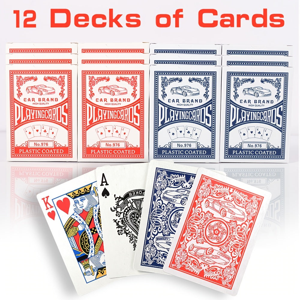 2026 World Cup Match Day Playing Cards - 24 Decks Of Premium Playing Cards, Standard Size (2.5" X 3.5"), Durable Coated Cardstock In Blue & Red, Car Design For Family Games, Parties, And Christmas Fun, Christmas Card Game For All Football Fans, Fan Gear