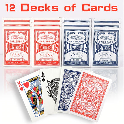 2026 World Cup Playing Cards – Bulk 24 Decks Set, Premium Coated Cardstock, Standard Size 2.5"x3.5", Blue & Red Soccer Fan Card Game for Family, Parties & Christmas | Toy Play Nest