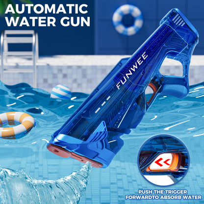 Auto-filling Electric Water Gun, Pulse Jet Water Gun, 28 Feet Long-range Fast Shooting Water Gun, USB Rechargeable Large-capacity Water Gun, Suitable for Children And Adults, Adult Water Gun Is Suitable for Swimming Pool Beach Backyard