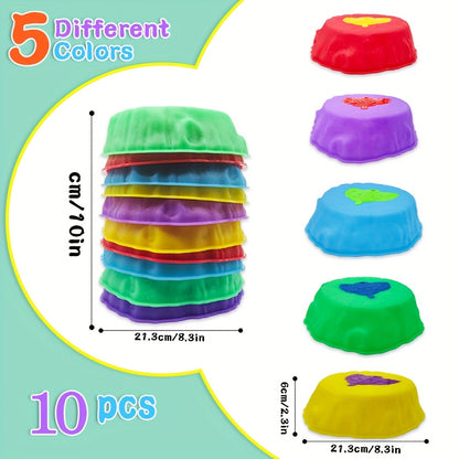 10pcs Light Up Stepping Stones - Kid Balance Training Sensory Toys, Coordination Stepping Stones Game Kit For Indoor & Outdoor. Suitable For Party Birthday Holiday Halloween Christmas Gifts