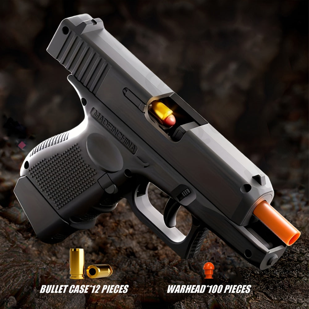 Soft Bullet Gun Toy Pistol with 100 Bullets, 12 Shells, And 2 Magazines New Toy Gun Pistol Hollow Hanging Machine, Toy Foam Blaster, Outdoor Sports Shooting Game