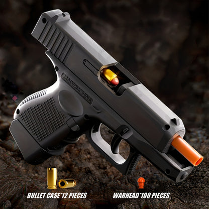 Soft Bullet Gun Toy Pistol with 100 Bullets, 12 Shells, And 2 Magazines New Toy Gun Pistol Hollow Hanging Machine, Toy Foam Blaster, Outdoor Sports Shooting Game
