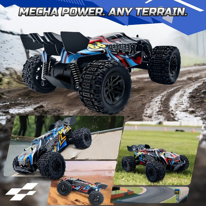1:18 Scale RC Off-Road Car 35+ KM/H 4WD – 2.4GHz High Speed All-Terrain Remote Control Truck, Hobby Grade RC Racing Crawler for Kids & Adults, Birthday Gift, Blue or Red