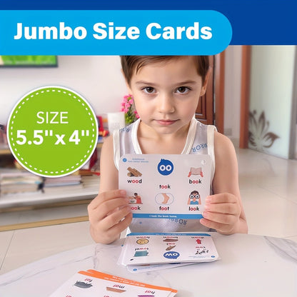 Phonics Flash Cards for Kids 76 Cards 24 Principles – CVC Digraphs Consonant Blends Long Vowels, Learn to Read Spelling Aid for Kindergarten Homeschool Classroom, Educational Gift Pre-K 1st 2nd Grade Ages 3-8