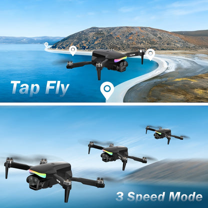 LCD Screen Drone with Dual Cameras & Brushless Motor – Foldable RC Quadcopter for Beginners Adults, Altitude Hold, 3D Flips, Headless Mode, One-Key Takeoff Landing, Supports 32G SD Card