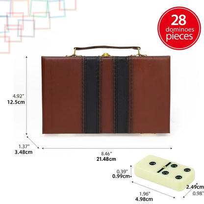 Extra Large Dominoes Set - 28 Classic White Dominoes, Storage Box, Portable Design, Perfect for Family Games, Party Games, and Team Building Activities. Board Game