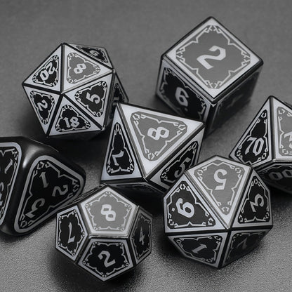 RGB LED DND Dice Set Rechargeable 7pcs – Illuminated Polyhedral Dice with Type-C Charging Case for D&D RPG Tabletop Games, Astral Shard Black, Glow in Dark Gift for Gamers