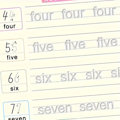 Reusable Handwriting Practice Books for Kids Ages 3-8 – 4 Books + Pen + 10 Refills + Holder, Wipe Clean Calligraphy Writing Workbook Set, English Letter Tracing for Preschool Kindergarten Boys Girls