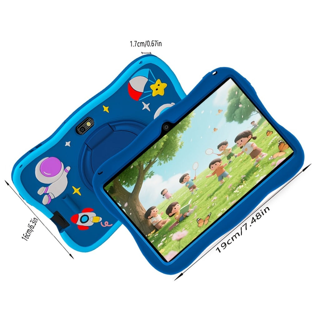 2026 Upgraded Android 14 Kids Tablet with Protective Case, 7-inch Children's Tablet, Google Kids Space, Parental Control Features, 4GB RAM + 32GB Storage, WiFi, Bluetooth, YouTube Support, Ideal Gift for Toddlers, Blue and Pink