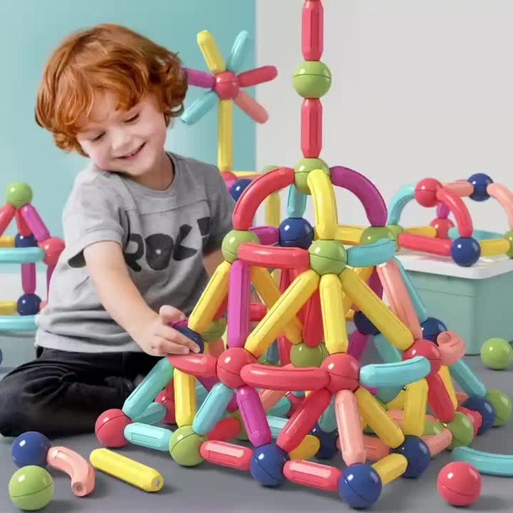 Creative Magnetic Sticks Building Set 28/58 Pcs – 3D Structure Construction STEM Toy for Kids, Stimulate Imagination & Creativity, Perfect for Family Classroom & Group Play Ages 3+