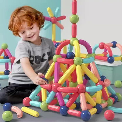 Creative Magnetic Sticks Building Set 28/58 Pcs – 3D Structure Construction STEM Toy for Kids, Stimulate Imagination & Creativity, Perfect for Family Classroom & Group Play Ages 3+